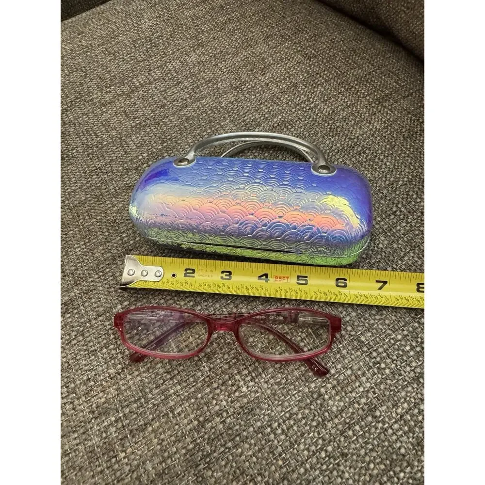 Reading Glasses Youth C2 +2.50 with Eyeglasses Case 7”x4”Hard Shell